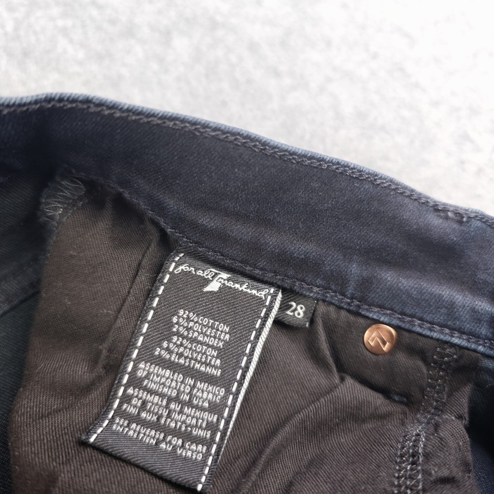 7 For All Mankind Jeans Mens 28x28 The Straight Leg Dark Wash Denim Stretch - Picture 7 of 10